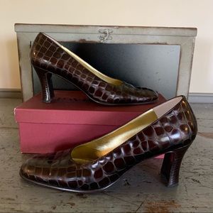 Bruno Magli Brown Scale Heels